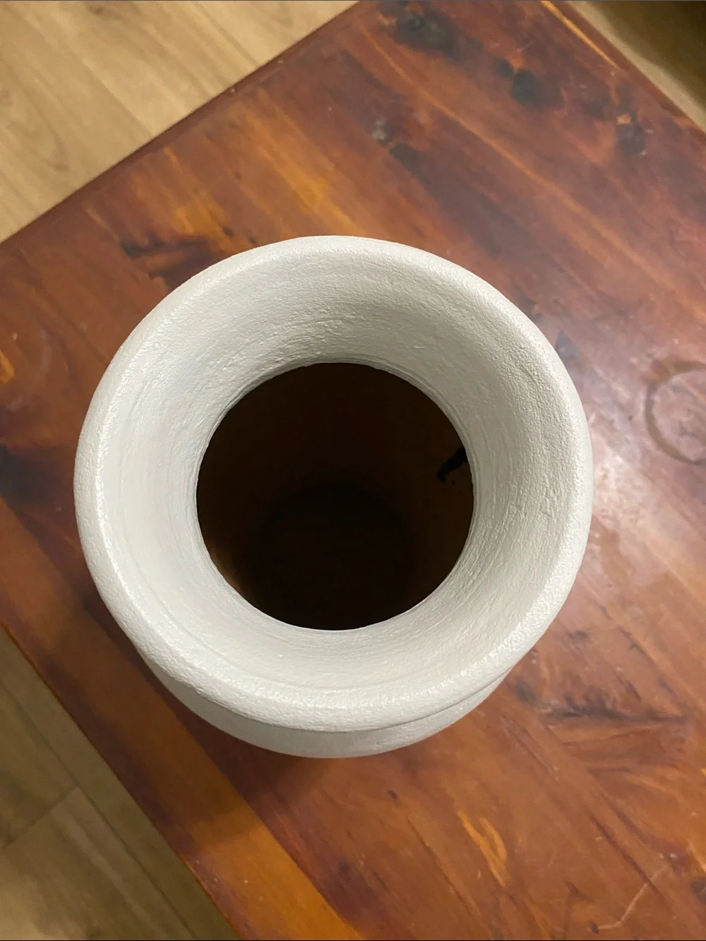 Painted Greige 10 Inch Terracotta Vase